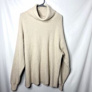 Women's Free People Beige Ribbed Oversized Cowl Neck Sweater S